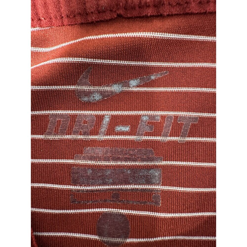 Nike Oklahoma Sooners OU Men’s Large Dri-FIT Polo Red Striped NCAA Shirt - Picture 5 of 5